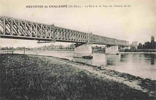 AK / Ansichtskarte  Chalampe Mulhouse 68 Haut-Rhin Le Rhin et le Pont du Chemin de fer