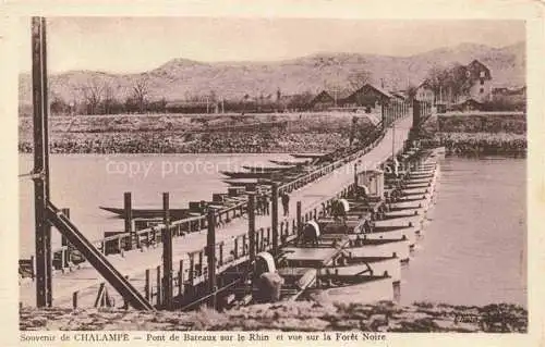 AK / Ansichtskarte  Chalampe Mulhouse 68 Haut-Rhin Pont de Bateaux sur le Rhin et vue sur la Foret Noire