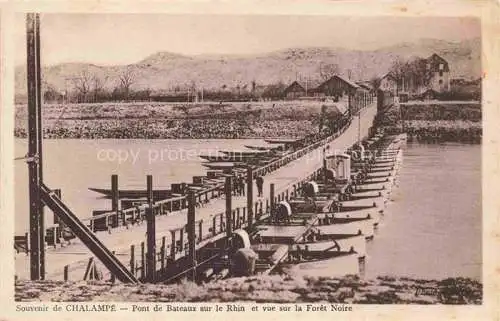 AK / Ansichtskarte  Chalampe Mulhouse 68 Haut-Rhin Pont de Bateaux sur le Rhin et vue sur la Foret Noire
