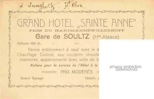 AK / Ansichtskarte  Soultz Elsass Sulz Guebwiller 68 Haut-Rhin Grend Hotel Sainte Anne Hartmannswillerkopf