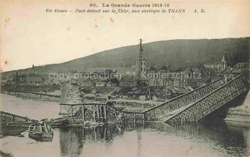 AK / Ansichtskarte  Thann  68 Haut-Rhin Pont detruit sur la Thuer aux environs de Thann