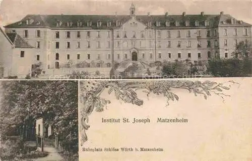 AK / Ansichtskarte  Matzenheim Selestat-Erstein 67 Bas-Rhin Institut St Joseph Ruheplatz Schloss Woerth