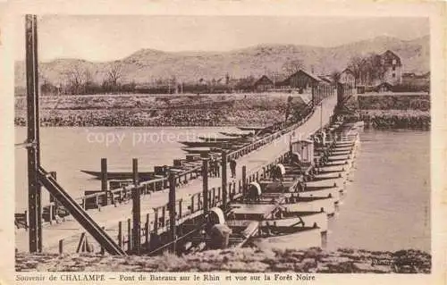 AK / Ansichtskarte  Chalampe Mulhouse 68 Haut-Rhin Pont de bateaux sur le Rhin et vue sur la Foret Noire