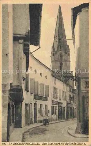 AK / Ansichtskarte  La Rochefoucauld Angouleme 16 Charente Rue Liancourt et l'Eglise 