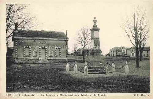 AK / Ansichtskarte  Loubert Roumazieres Confolens 16 Charente Le Madieu Monument aux Morts et la Mairie