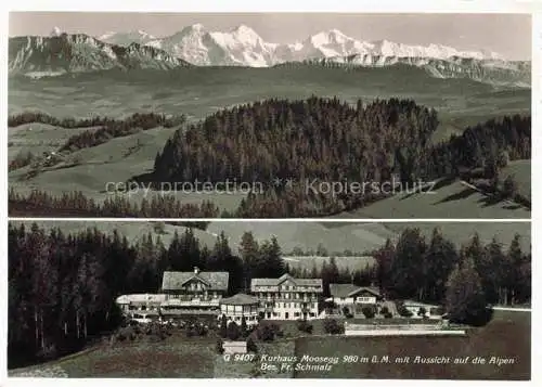 AK / Ansichtskarte  Moosegg Lauperswil Emmental Signau BE Kurhaus Moosegg mit Blick auf die Alpen