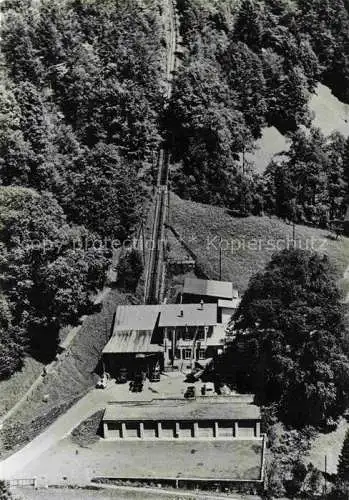 AK / Ansichtskarte  Braunwald GL Braunwaldbahn Talstation Fliegeraufnahme