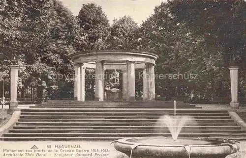 AK / Ansichtskarte  Haguenau 67 Bas Rhin Monument aux Morts de la Grande Guerre 1914