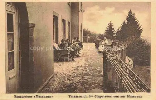 AK / Ansichtskarte  Masevaux Masmuenster 68 Haut-Rhin Sanatorium Masevaux Terrasse du Ier etage avec vue sur Masevaux