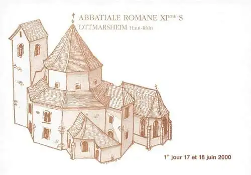 AK / Ansichtskarte  Ottmarsheim Mulhouse Alsace 68 Haut-Rhin Abbatiale Romane XIeme S Illustration