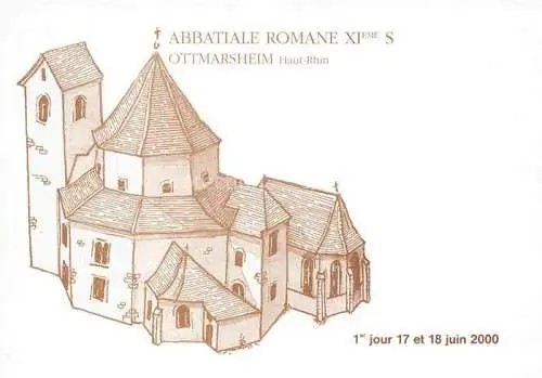 AK / Ansichtskarte  Ottmarsheim Mulhouse Alsace 68 Haut-Rhin Abbatiale Romane XIeme S Illustration