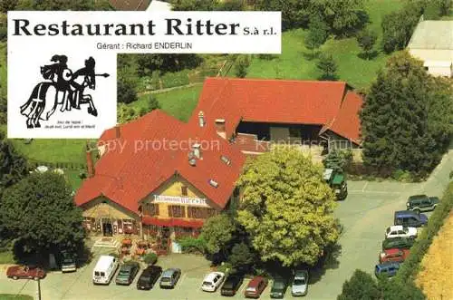 AK / Ansichtskarte  DANNEMARIE  Dammerkirch Alsace 68 Haut-Rhin Restaurnt Ritter Vue aerienne