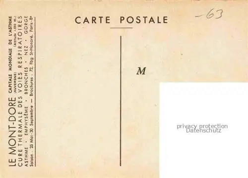 AK / Ansichtskarte  Le Mont-Dore 63 Puy-de-Dome guerit l'Asthme