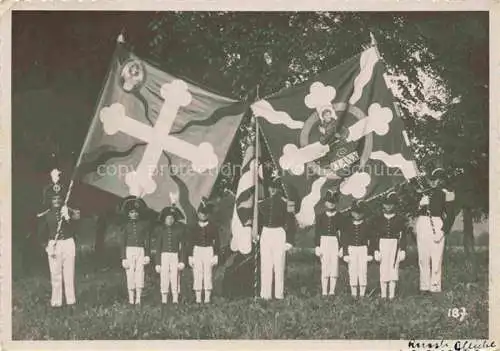 AK / Ansichtskarte  Clanx Festival Appenzell IR Festival Fahnentraeger Gruppenfoto