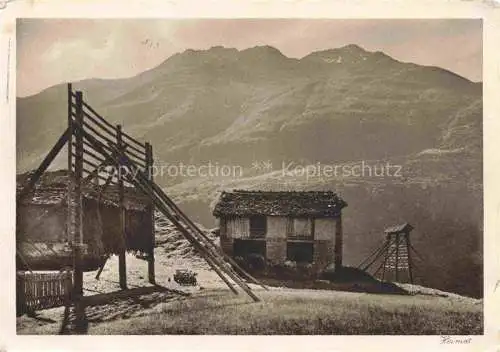 AK / Ansichtskarte  Tschamutt Sedrun Surselva GR Berghuette Panorama