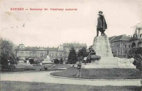 AK / Ansichtskarte  SZEGED HU Szecsenyi tér. Vásárhelyi szoborral Denkmal