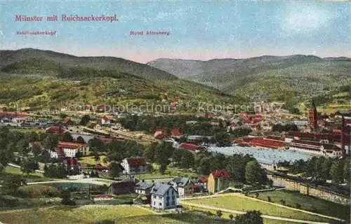 AK / Ansichtskarte  Muenster  Elsass Munster 68 Alsace Haut-Rhin Panorama Blick gegen Reichsackerkopf Vogesen