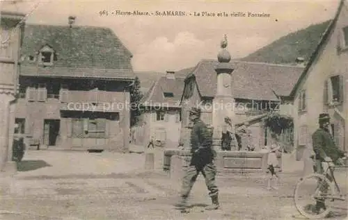 AK / Ansichtskarte  Saint-Amarin St-Amarin Alsace 68 Haut Rhin La Place et la vieille Fontaine