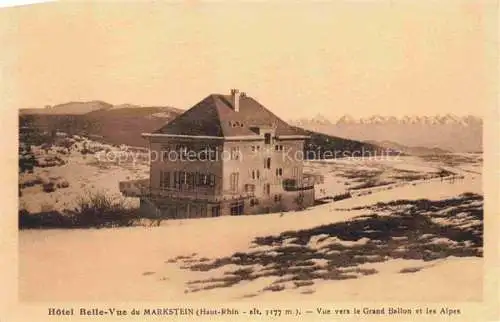 AK / Ansichtskarte  Markstein Le 1250m Oderen Thann 68 Haut-Rhin Hotel Belle Vue du Markstein Vue vers le Grand Ballon et les Alpes