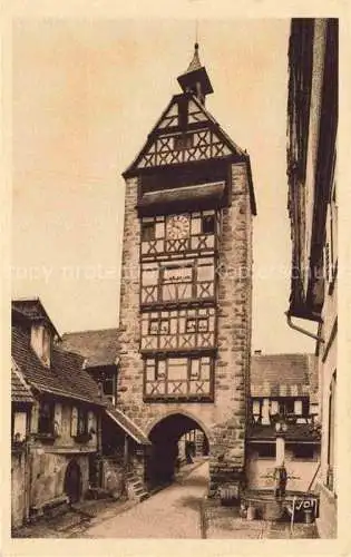 AK / Ansichtskarte  Riquewihr Ribeauville 68 Haut Rhin Porte haute ou Dolder et fontaine de la Sinne