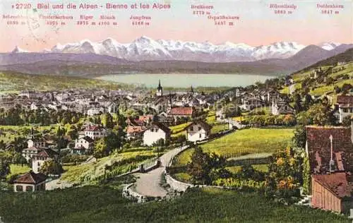 AK / Ansichtskarte  Biel Bienne BE Gesamtansicht mit Alpenpanorama