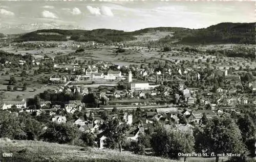 AK / Ansichtskarte  Oberuzwil SG Panorama mit Blick zum Saentis Appenzeller Alpen