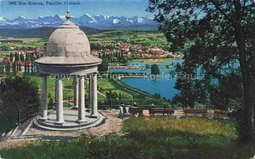 AK / Ansichtskarte  Biel Bienne BE Pavillon Felseck Blick gegen die Alpen