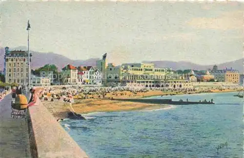 AK / Ansichtskarte  Saint-Jean-de-Luz La plage et le casino Kuenstlerkarte