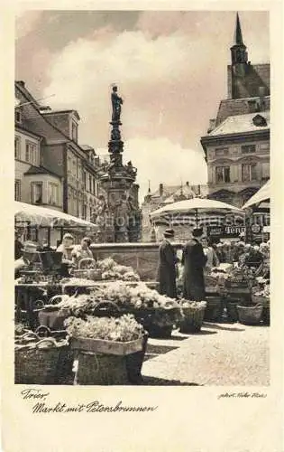 AK / Ansichtskarte  TRIER Markt mit Petersbrunnen