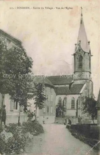 AK / Ansichtskarte  Roderen Rotteren Thann 68 Haut-Rhin Entree du Village Vue de l'Eglise