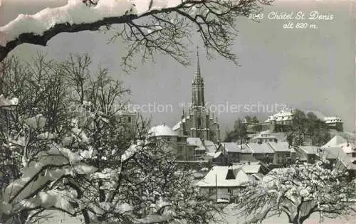 AK / Ansichtskarte  Chatel-St-Denis FR Vue d'ensemble et l'Eglise