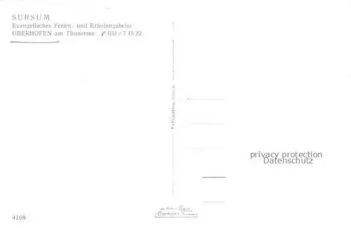 AK / Ansichtskarte Oberhofen_Thunersee_BE Sursum Evangelisches Ferien  und Erholungsheim 