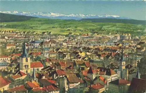 AK / Ansichtskarte Biel_Bienne_BE Vue generale et les Alpes 