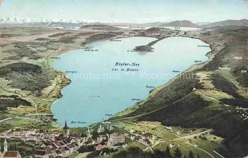 AK / Ansichtskarte Bielersee_Lac_de_Bienne_BE und Umgebung aus der Vogelperspektive 