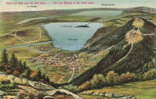 AK / Ansichtskarte Bielersee_Lac_de_Bienne_BE Vue sur Bienne et les troix lacs 