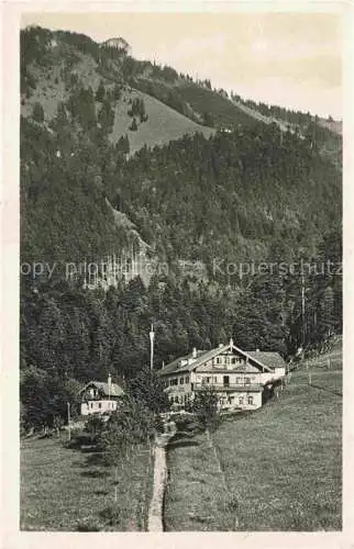 AK / Ansichtskarte  Toerwang Samerberg Rosenheim Bayern Alpengasthaus Pension Duftbraeu Aufstieg zur Hochriss und Heuberg