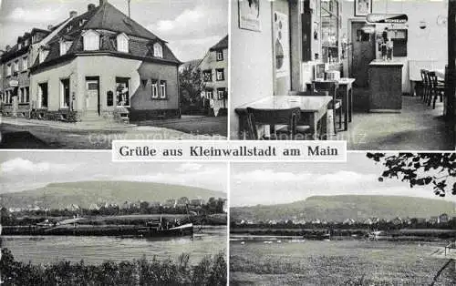 AK / Ansichtskarte  Kleinwallstadt Gasthaus zur Sportlerklause Uferpartie am Main Panorama