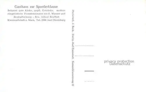 AK / Ansichtskarte  Kleinwallstadt Gasthaus zur Sportlerklause Uferpartie am Main Panorama