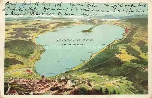 AK / Ansichtskarte Bielersee_Lac_de_Bienne_BE und Umgebung aus der Vogelperspektive 