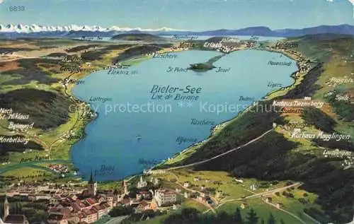 AK / Ansichtskarte Bielersee_Lac_de_Bienne_BE und Umgebung aus der Vogelperspektive 