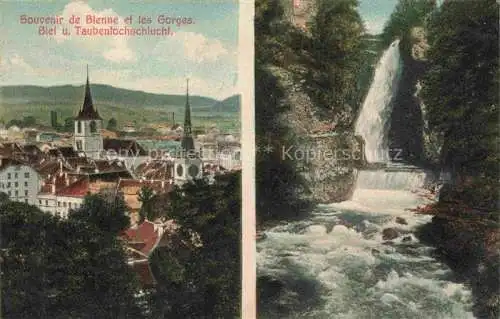 AK / Ansichtskarte Bienne_BIEL BIENNE Stadt und Taubenlochschlucht Wasserfall 