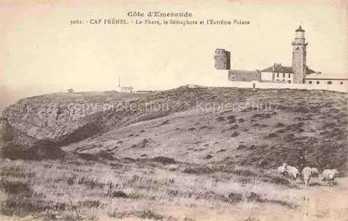 AK / Ansichtskarte Cap_Frehel_Dinan_22_Cotes_d_Armor Le Phare le Semaphore et l Estreme Pointe 