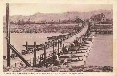 AK / Ansichtskarte Chalampe_Mulhouse_68_Haut Rhin Pont de bateaux sur le Rhin et vue sur la Foret Noire 