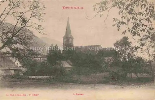 AK / Ansichtskarte Kruth_Krueth_68_Haut Rhin Ortsansicht mit Kirche 