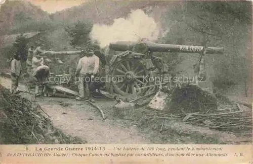 AK / Ansichtskarte Thann__68_Haut Rhin Grande Guerre 1914 15 une batterie de 120 long pendant le bombardement Kanone 1. Weltkrieg 