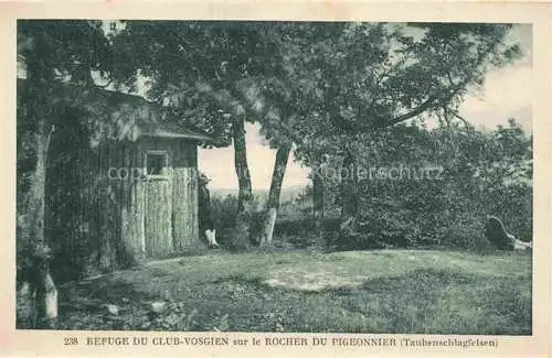 AK / Ansichtskarte Taubenschlagfelsen_Obersteinbach_Wissembourg_67_Bas Rhin Refuge du Club Vosgien sur le Rocher du Pigeonnier 