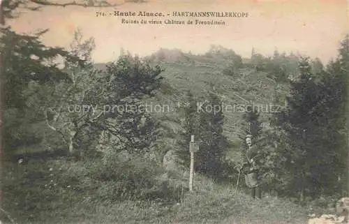 AK / Ansichtskarte Hartmannswillerkopf_Hartmannsweilerkopf_68_Haut Rhin Ruines du vieux Chateau de Frenndstein 