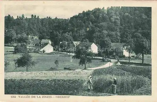 AK / Ansichtskarte Oberhof_Zinzel_Vallee_de_la_Saverne_67_Bas_Rhin Panorama Vallee de la Zinzel Feldarbeit 