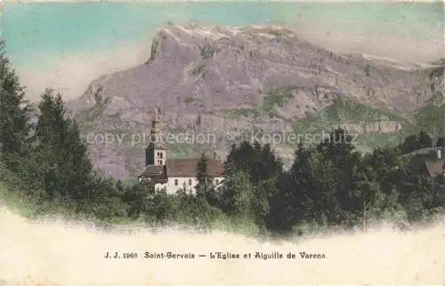 AK / Ansichtskarte Saint Gervais les Bains_74_Haute Savoie Eglise et Aiguille de Varens 