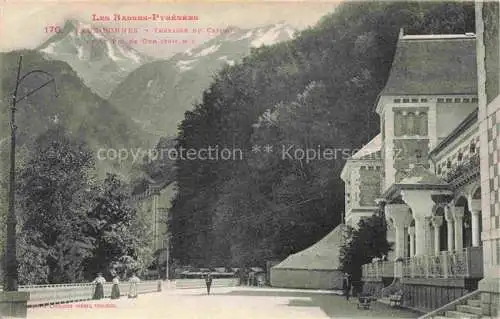 AK / Ansichtskarte Eaux Bonnes_Oloron Sainte Marie_64_Pyrenees Atlantiques Terrasse du Casino et le Pic de Ger 